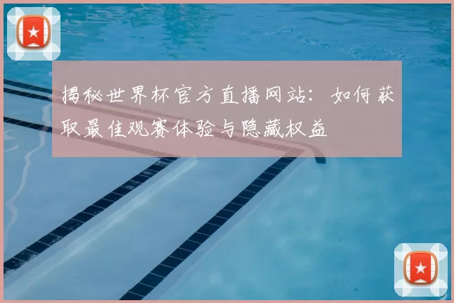 揭秘世界杯官方直播网站：如何获取最佳观赛体验与隐藏权益