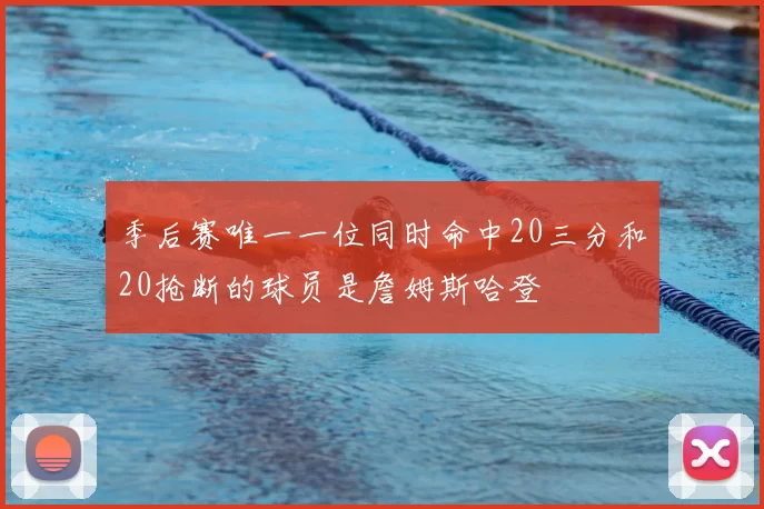 季后赛唯一一位同时命中20三分和20抢断的球员是詹姆斯哈登